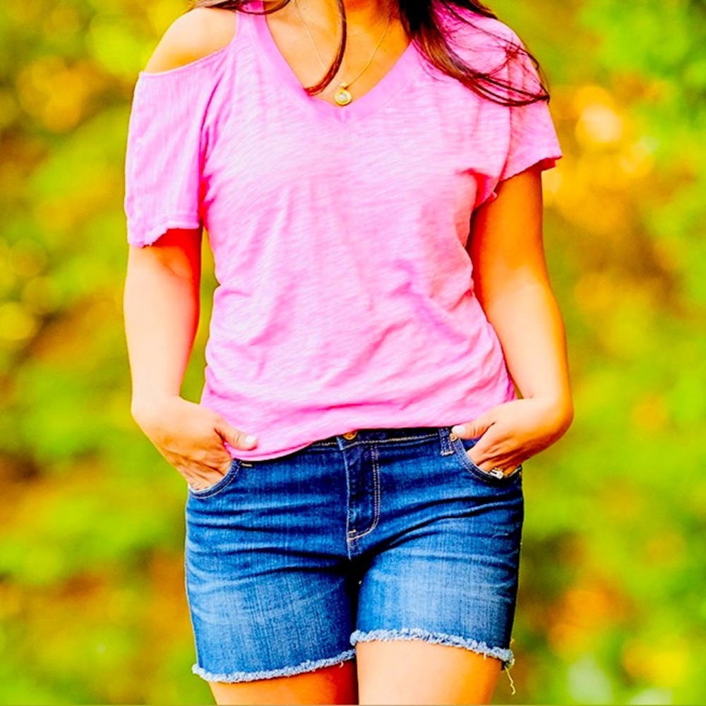 Sanctuary Top Pink Relaxed Short Sleeve Tee Size Large
